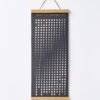Moon Phase Lunar Calendar Print hanging on wall with teak magnetic poster frame, modern minimalist home décor.
