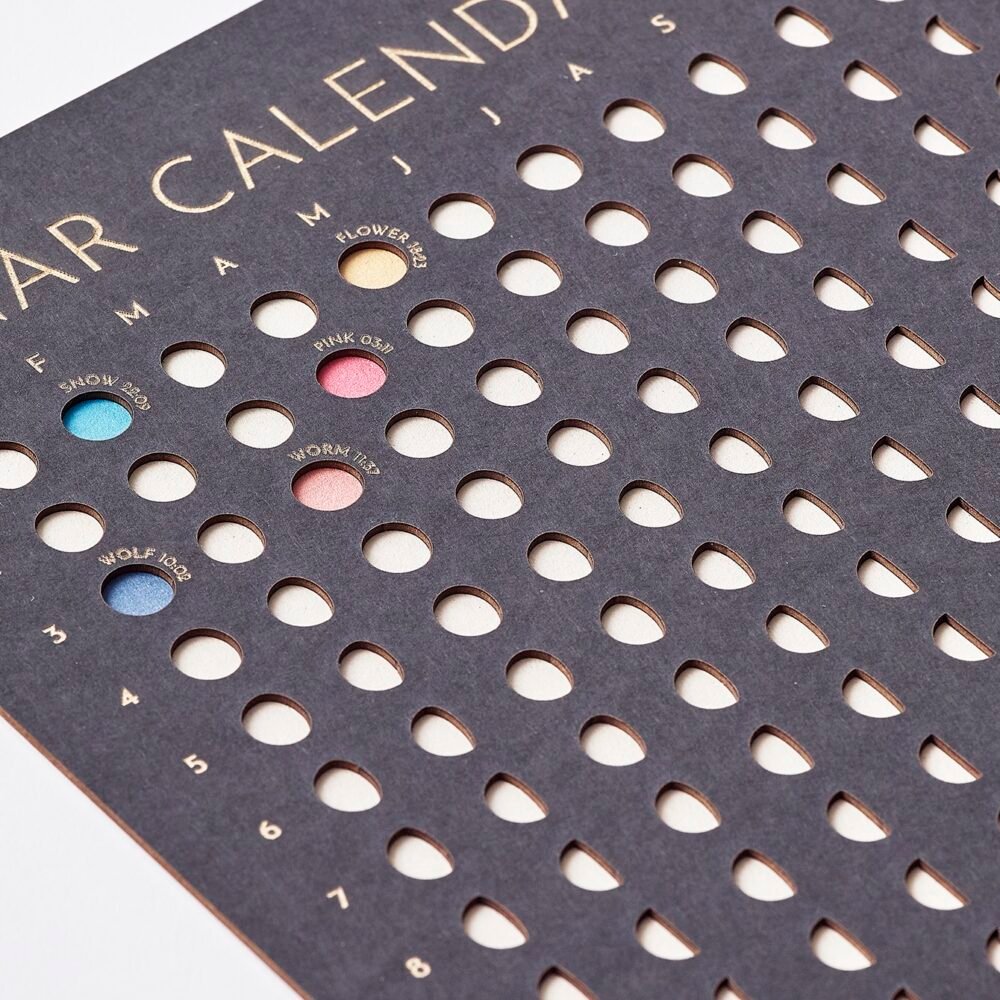 Minimalist Moon Phase Lunar Calendar – Shadow Edition, black and white wall art showing all lunar phases