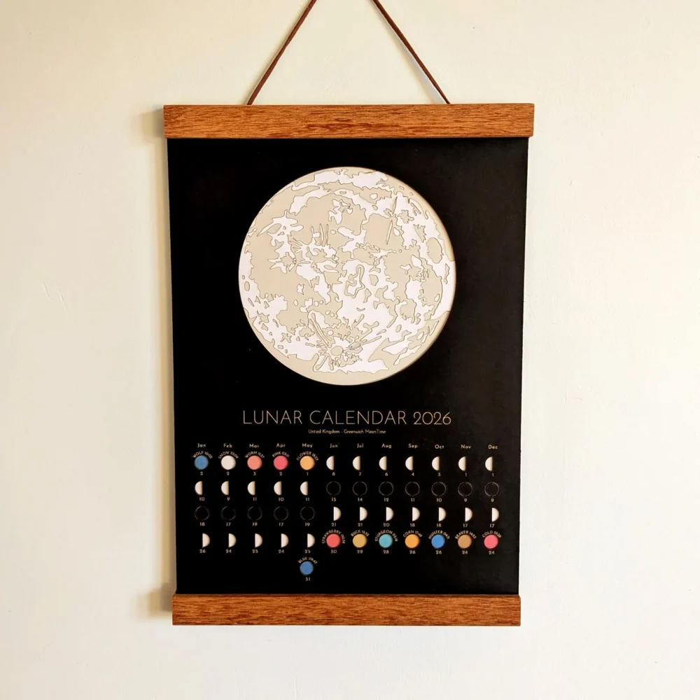 2026 Moon Phase Lunar Calendar - Minimal Edition