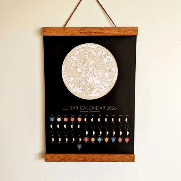 2026 Moon Phase Lunar Calendar - Minimal Edition