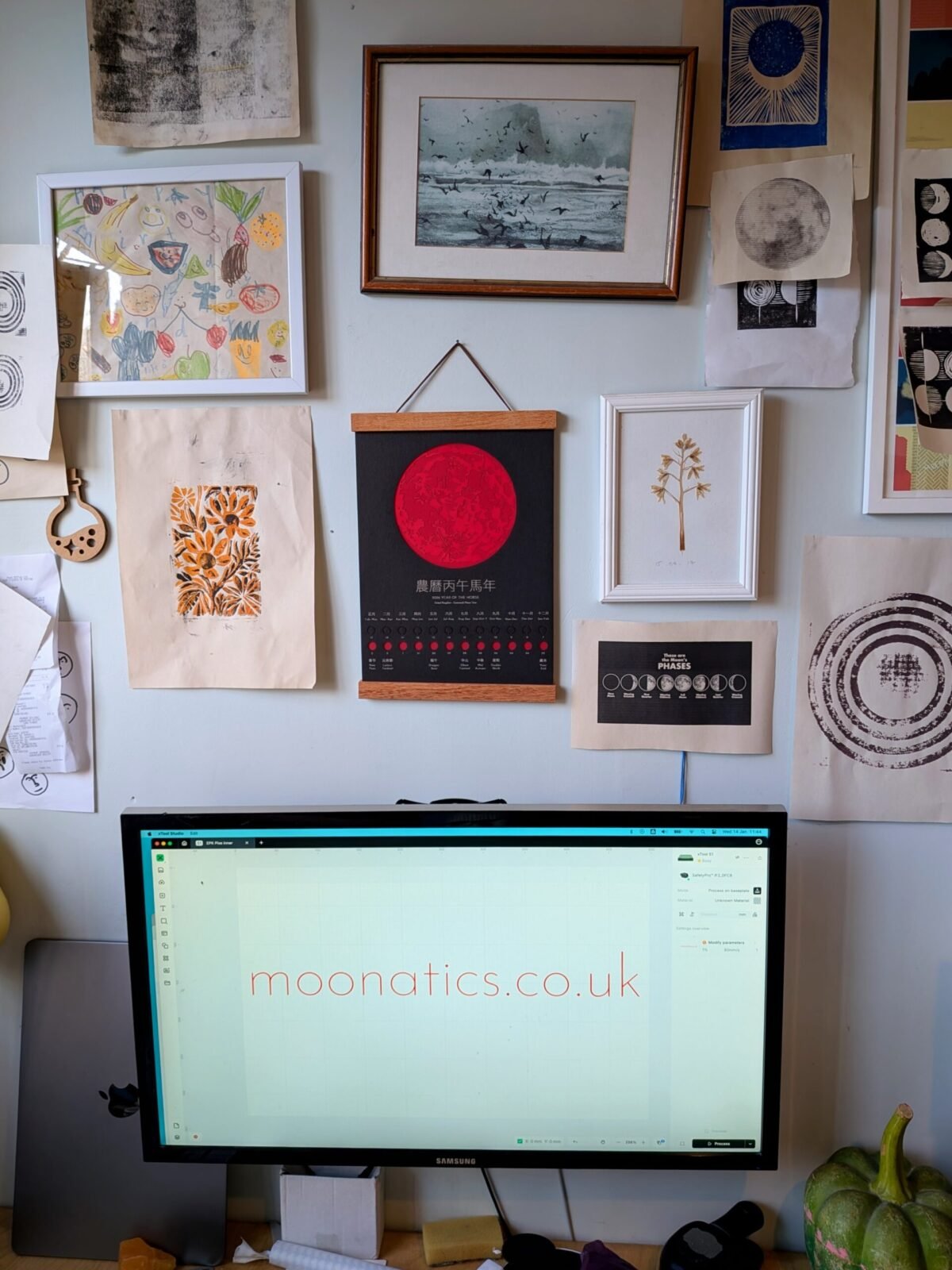 Chinese Lunar Calendar 2026 | Year of the Horse Moon Phase Art