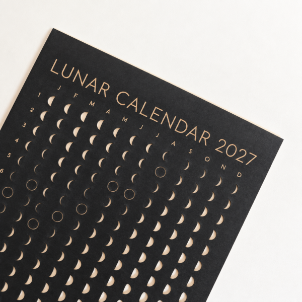 2027 Moon Phase Lunar Calendar - Shadow Edition