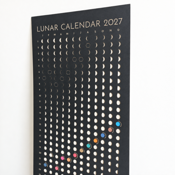 2027 Moon Phase Lunar Calendar - Shadow Edition